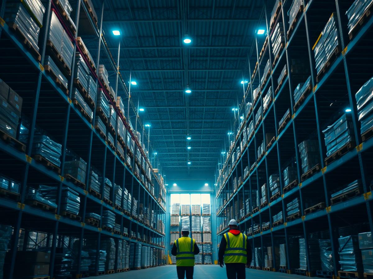 Interior of a Swift Haul distribution warehouse with tall racking